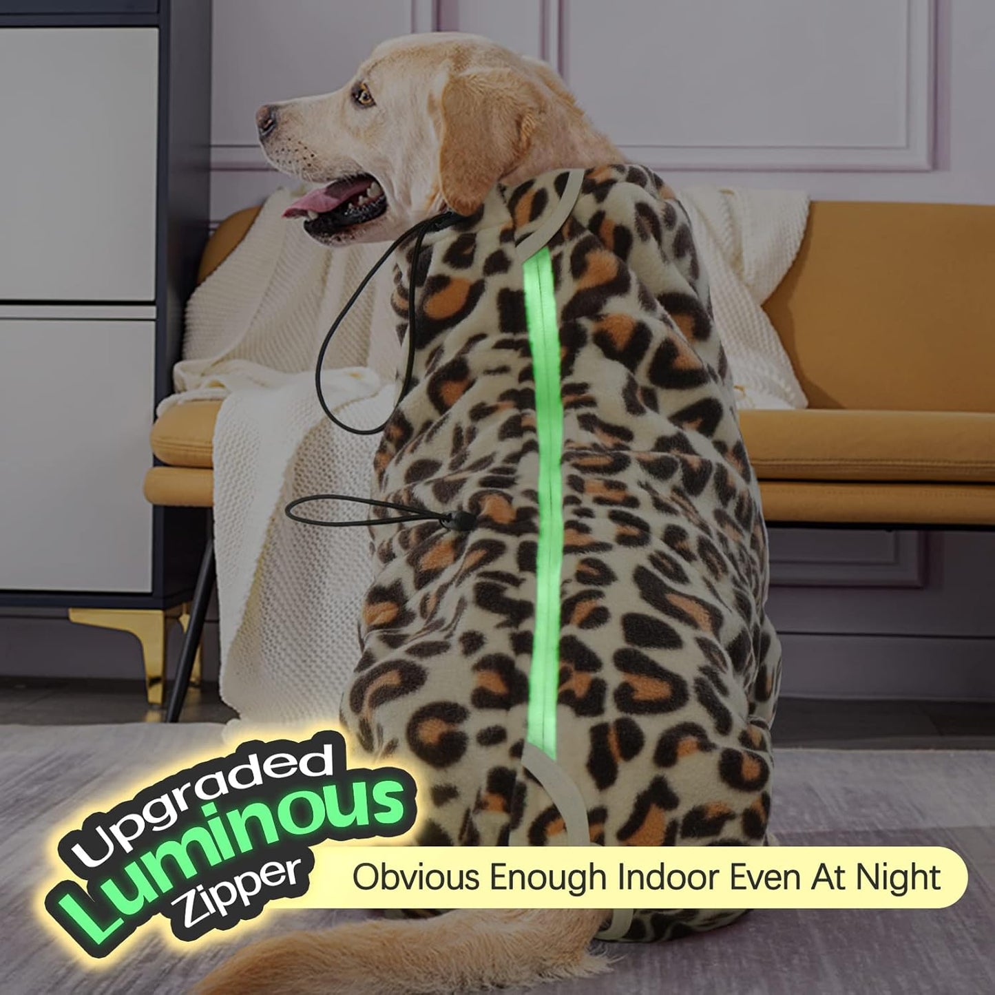 ROZKITCH Dog Winter Coat with Legs, Pet Windproof Warm Cold Weather Jacket Vest with Luminous Zipper, Jumpsuit Apparel Outfit Clothes for Small Dog Brown 2XS