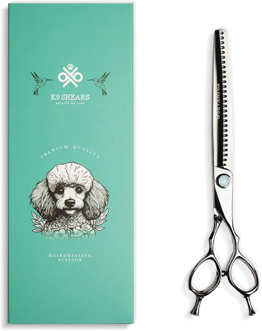 8” Dog Grooming Chunker Scissors – VG10 Japanese Steel Professional Pet Shears for Cats & Dogs | Fast Hair Release Design | Lightweight, Ergonomic, Handcrafted | Thinning Rate 60-70% | K9 Shears