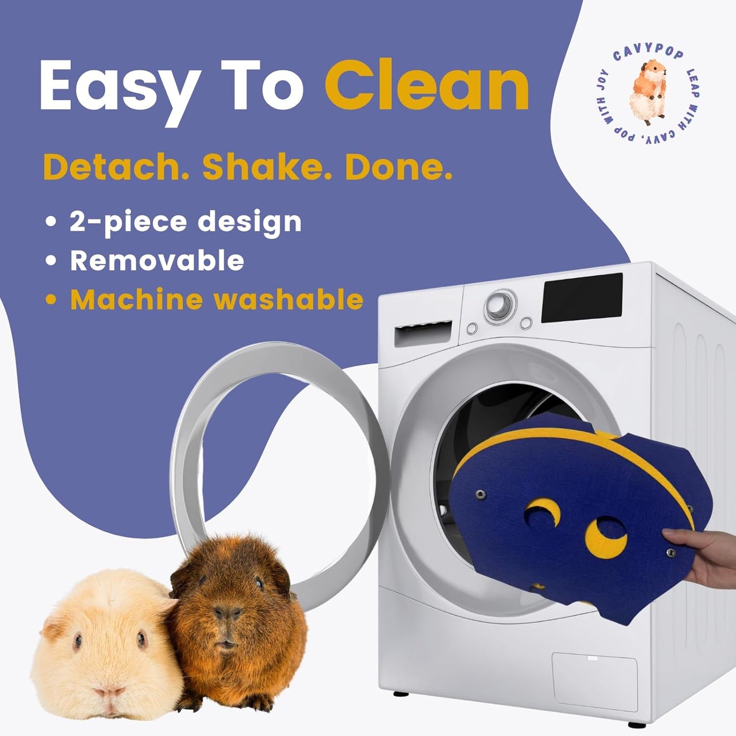 Guinea Pig Tunnels, Foldable Fleece Hideout Beds with Cheese-Hole Design, 2 Pack Modular Tunnel Set for Play and Rest, Brings Comfort and Enrichment to Guinea Pig Cages-Blue&Grey