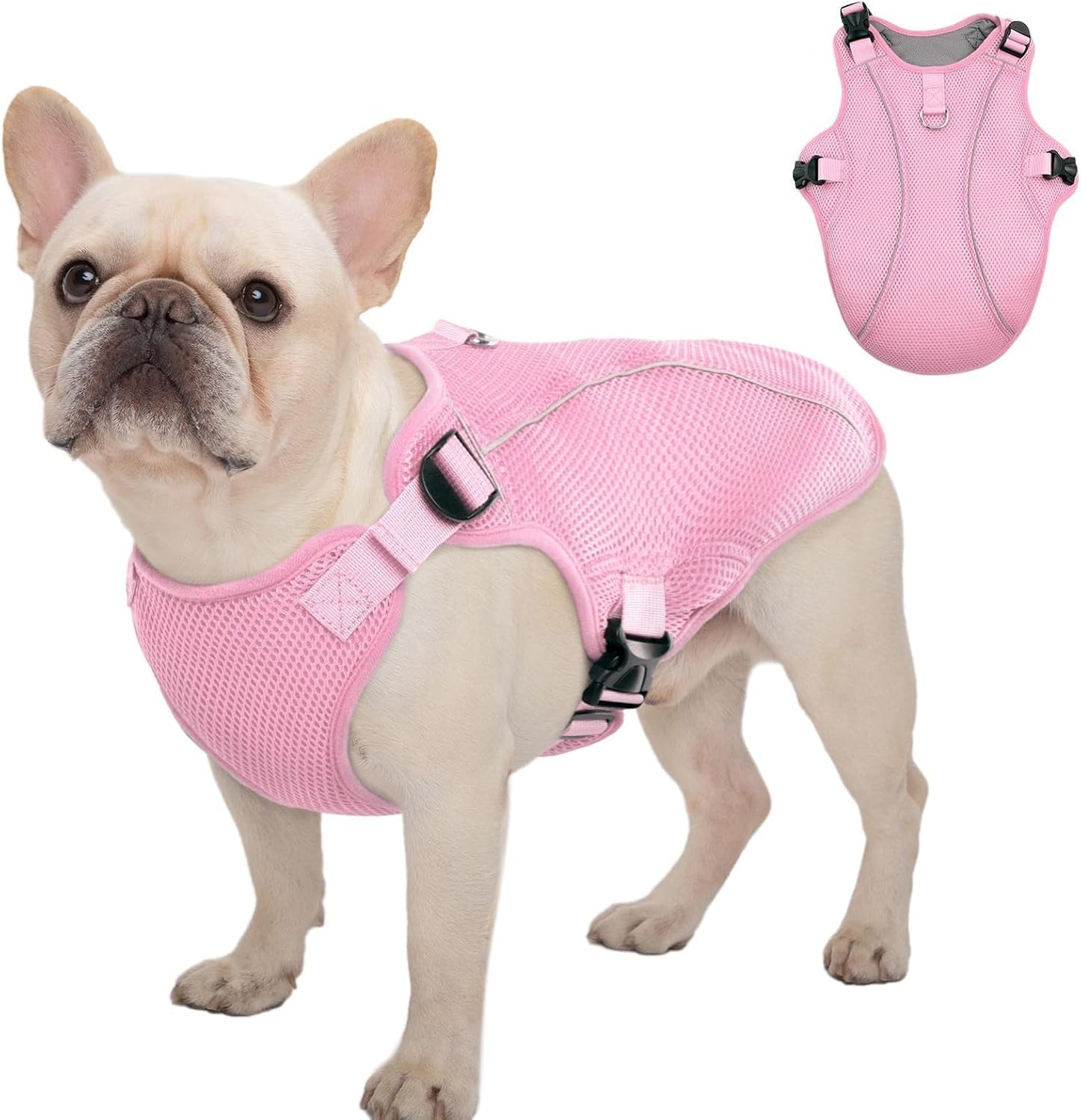 Kuoser Dog Cooling Vest Harness, Small Puppy Cooler Jacket with Adjustable Buckle for Outdoor Beach, Hiking, Training Pink S