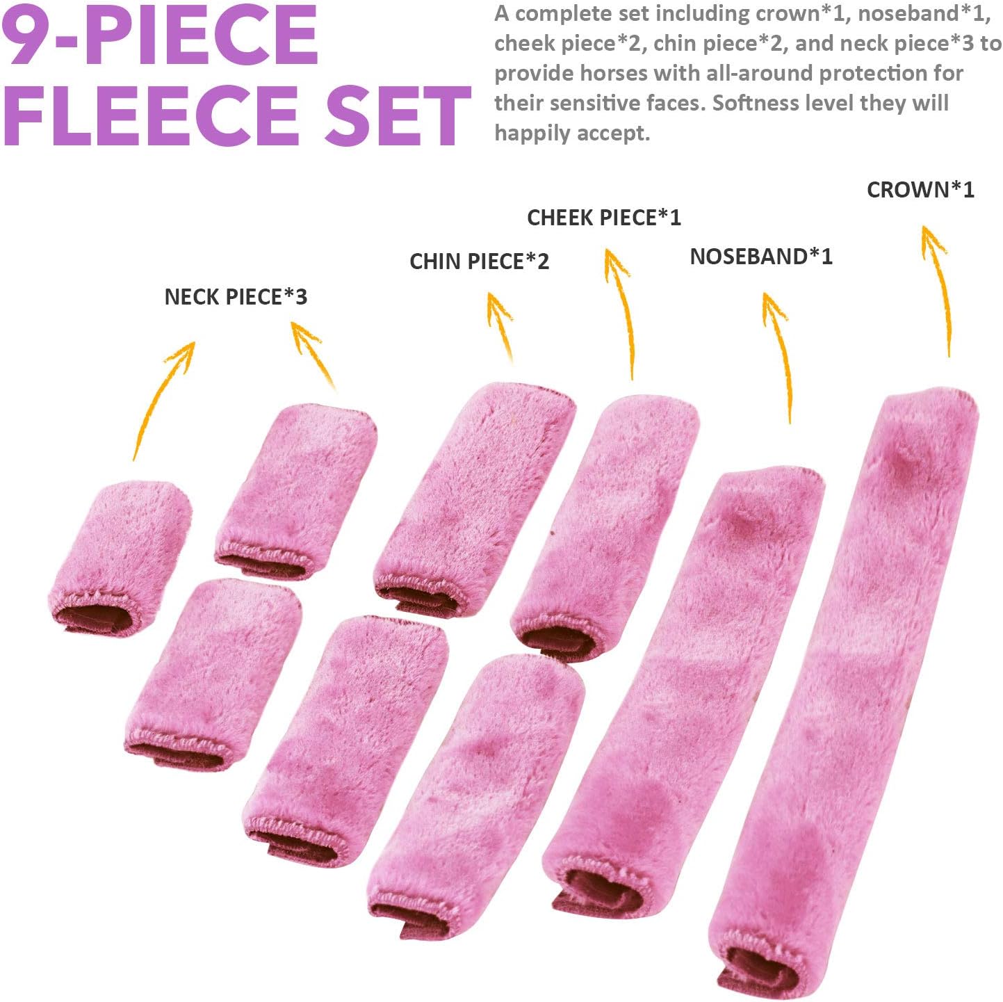 Harrison Howard Horse Halter Fleece Cover Set 9 Pieces