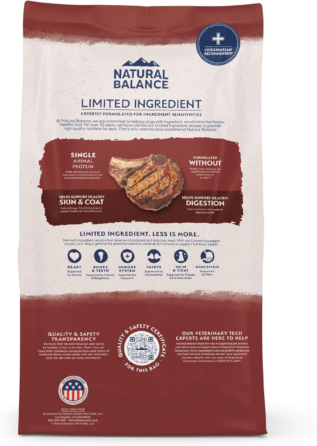 Natural Balance Limited Ingredient Adult Dry Dog Food with Healthy Grains, Beef & Brown Rice Recipe, 24 Pound (Pack of 1)