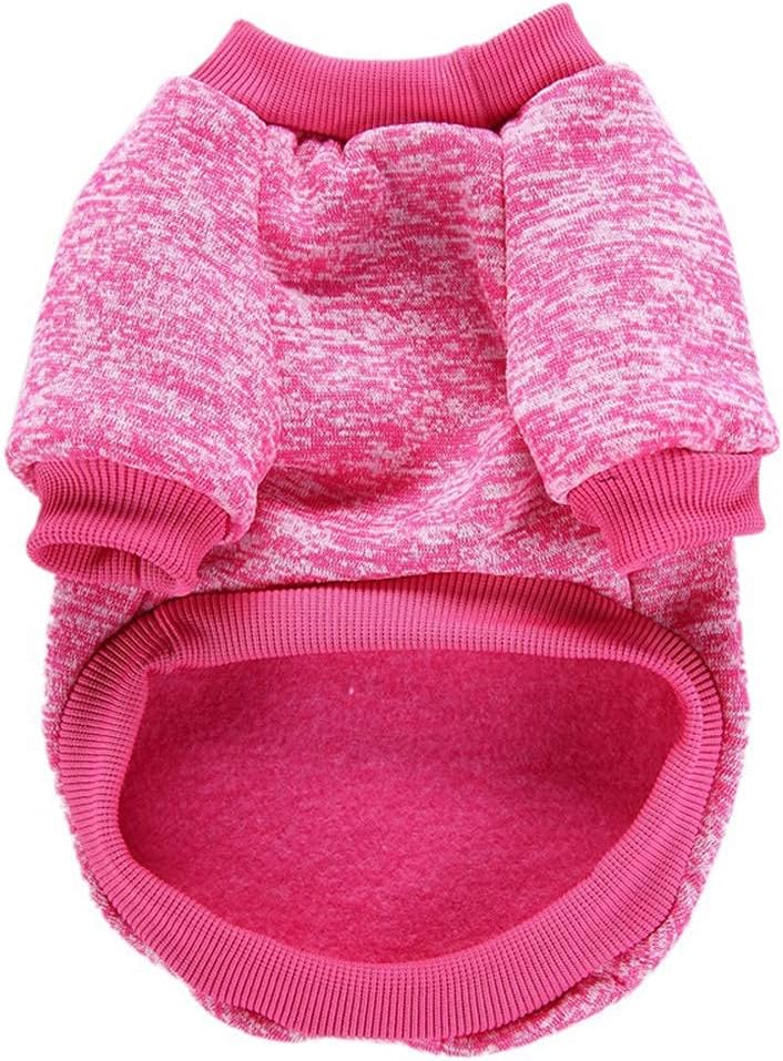 Jecikelon Dog Clothes Dogs Sweater Soft Puppies Clothing Winter Puppy Sweaters Warm Outfit for Dogs Small XXS XS Cat Apparel (Rose red, M)