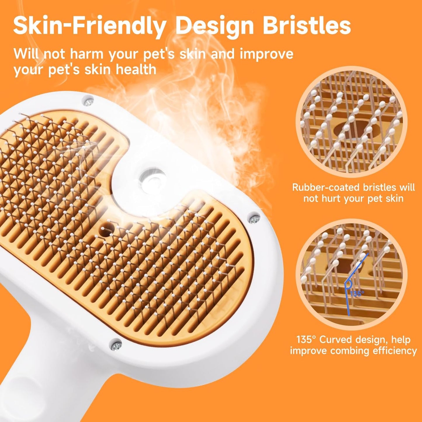 Pet Steam Brush for Dog & Cat–Pet comb leave-in serum