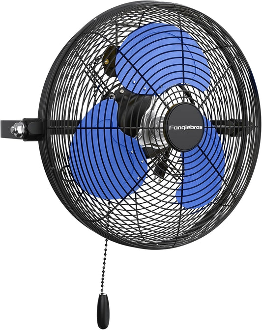 12 IN High Velocity Wall Mount Fan, 3 Speed Industrial Wall Fan with Sealed Motor, 2500 CFM Adjustable Air Circulator for Garage, Commercial, Greenhouse, Warehouse & Gazebo Use, UL Listed