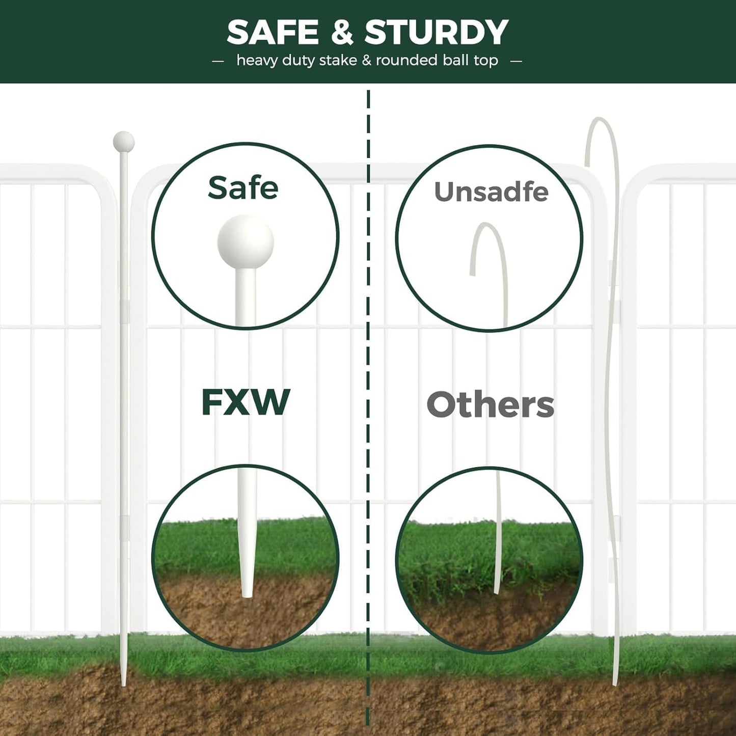 FXW Rollick Unleashed Dog Playpen for Indoor, Yard, RV Camping, 24 inch 24 Panels for Small and Puppy Dogs, White│Patented