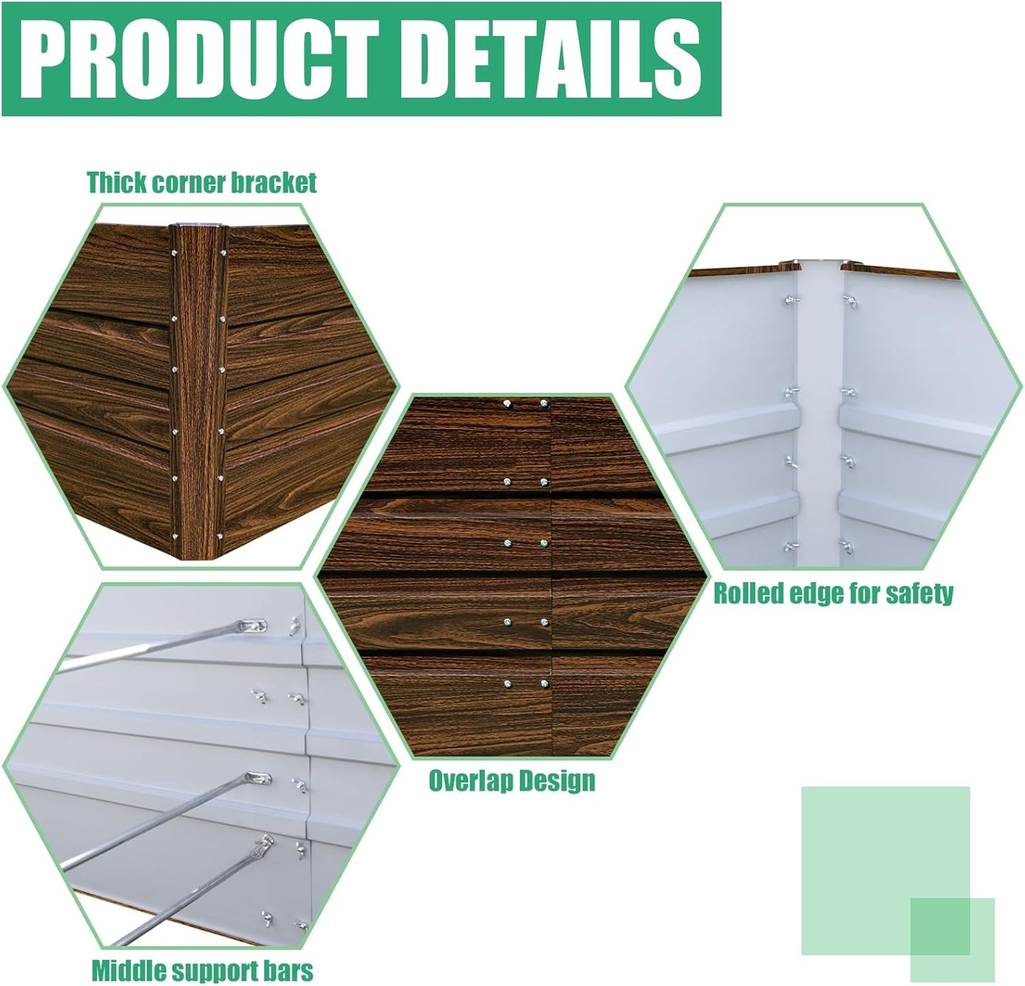 SnugNiture Galvanized Raised Garden Bed 4x4x2FT Outdoor Large Metal Planter Box Steel Kit for Planting Vegetables, Flowers