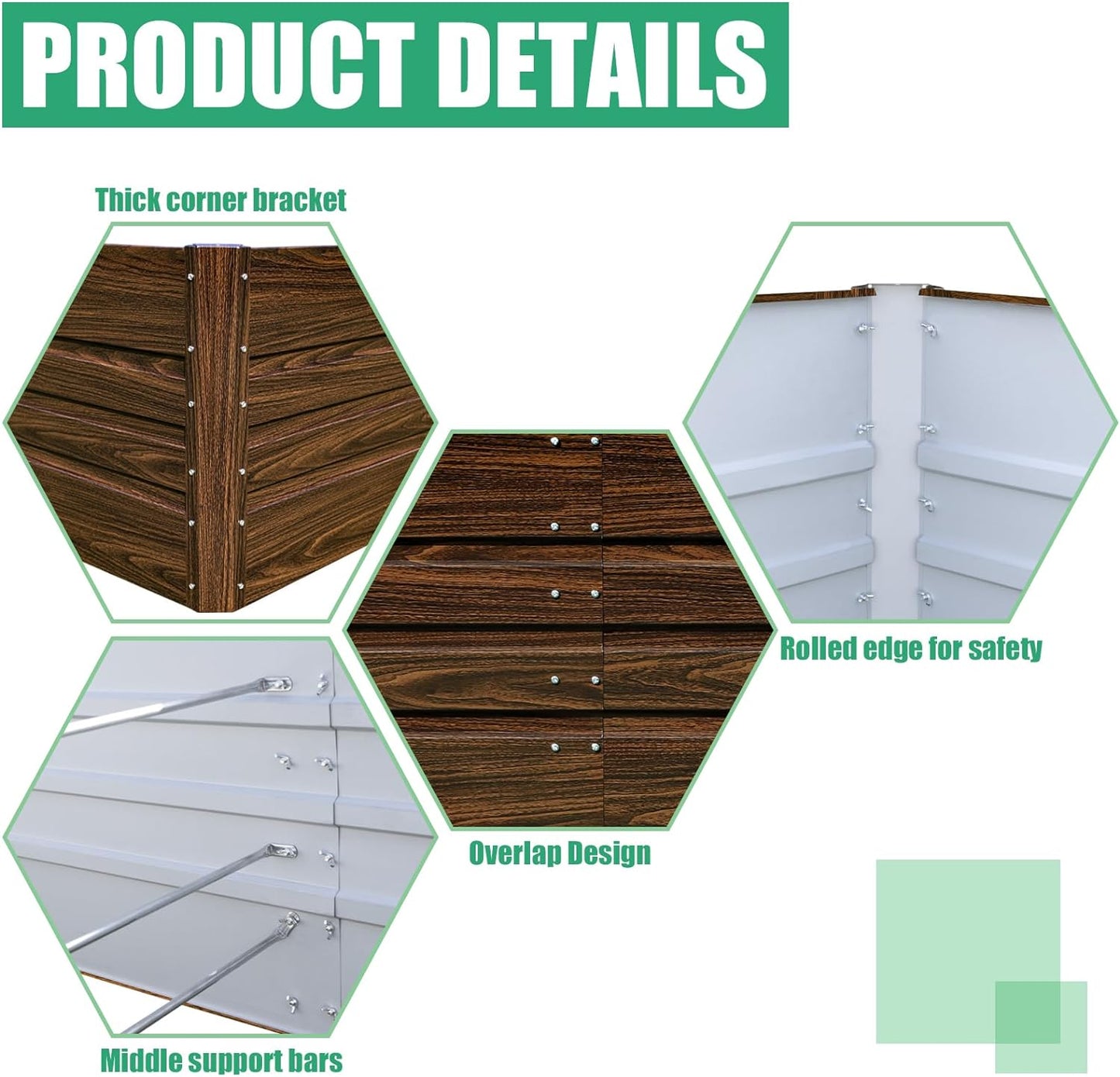 SnugNiture Galvanized Raised Garden Bed 8x4x2FT Outdoor Large Metal Planter Box Steel Kit for Planting Vegetables, Flowers