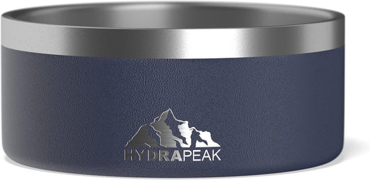 Hydrapeak Dog Bowl; Non Slip Stainless Steel; Water and Food Dish; Large Sized and Small Dogs; 32oz 64oz; Multiple Sizes; 4 Cup | Navy