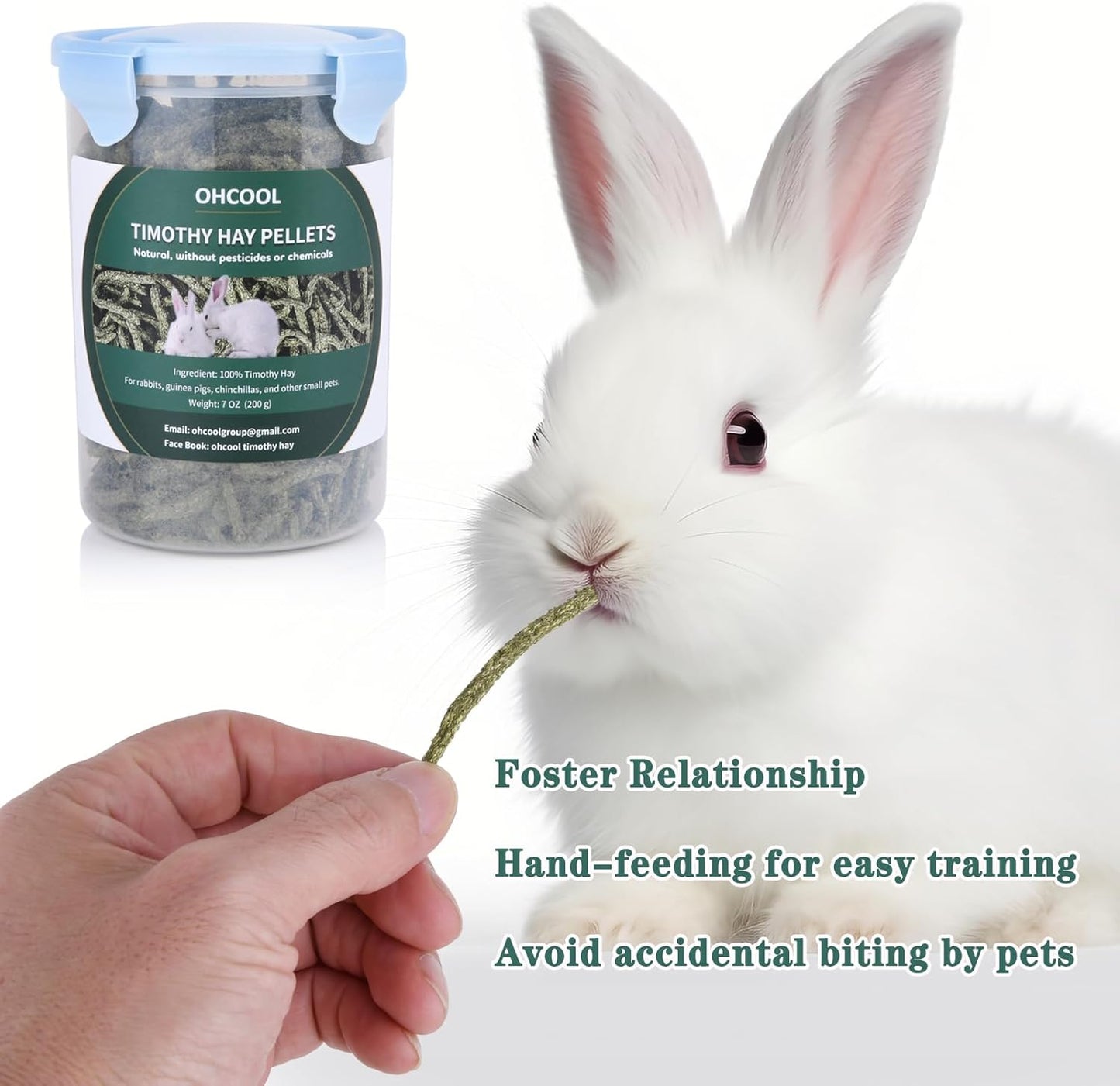 Timothy Hay Pellets 63oz (9 * 7 oz) - 100% Timothy Premium Nutrition Pellet for Tortoise, Rabbits 63 oz