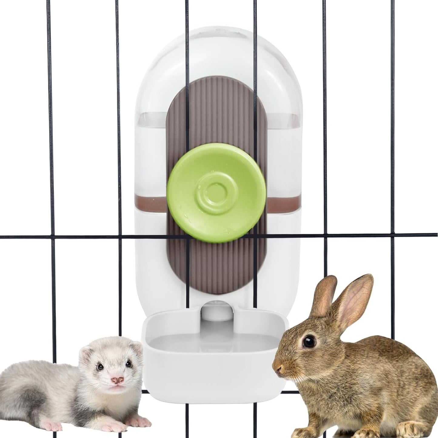 28oz Hanging Automatic Water Dispenser，Rabbit Water Bottle,Bunny Guinea Pig Ferret Water Bowl for Cage,Suitable for Small Animal Puppies(Cage Grid Spacing Over 1.2'')