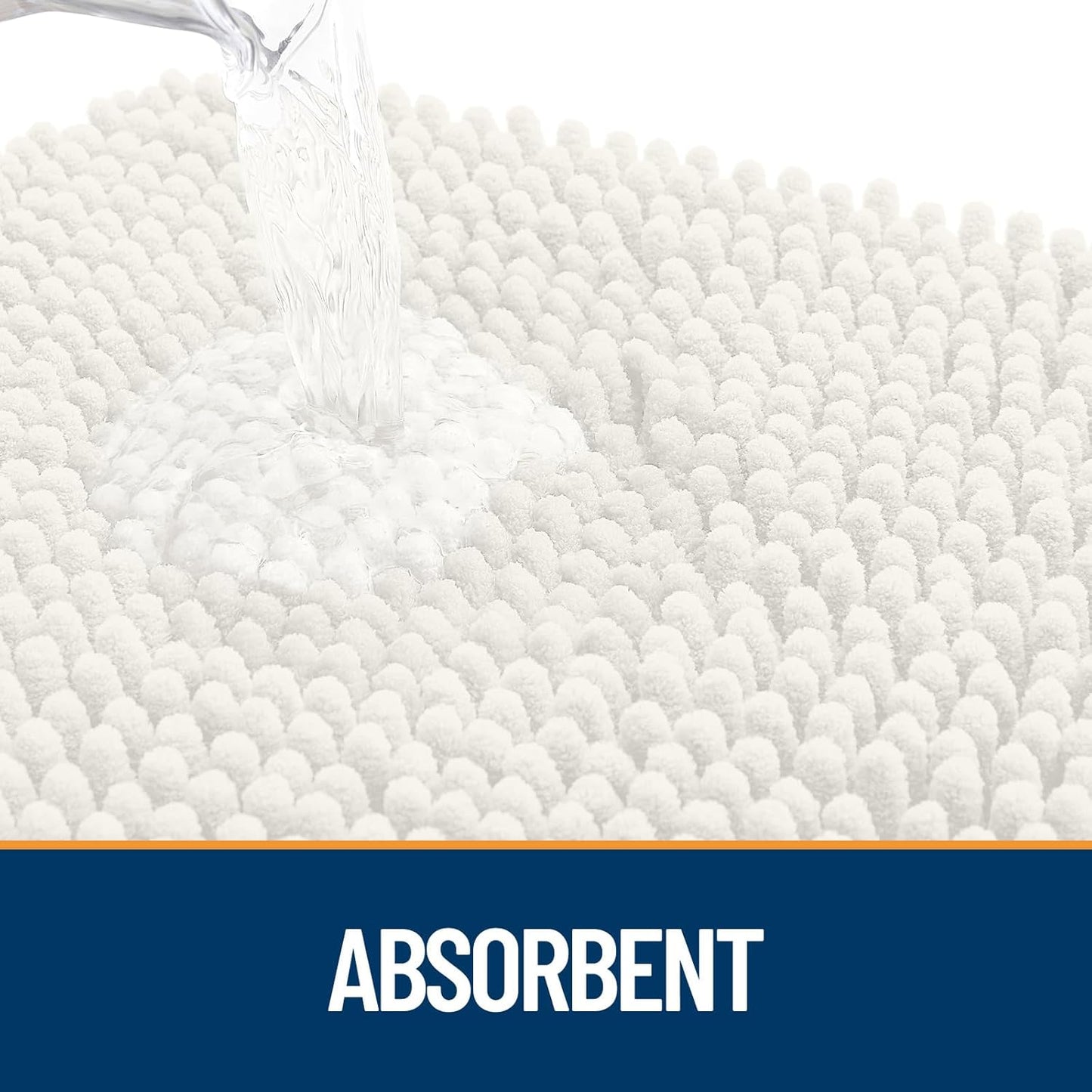 OLANLY Dog Door Mat for Muddy Paws 30x17, Absorbs Moisture and Dirt, Absorbent Non-Slip Washable Doormat, Quick Dry Chenille Mud Mat for Dogs, Entry Indoor Entryway Carpet for Inside Floor, Ivory