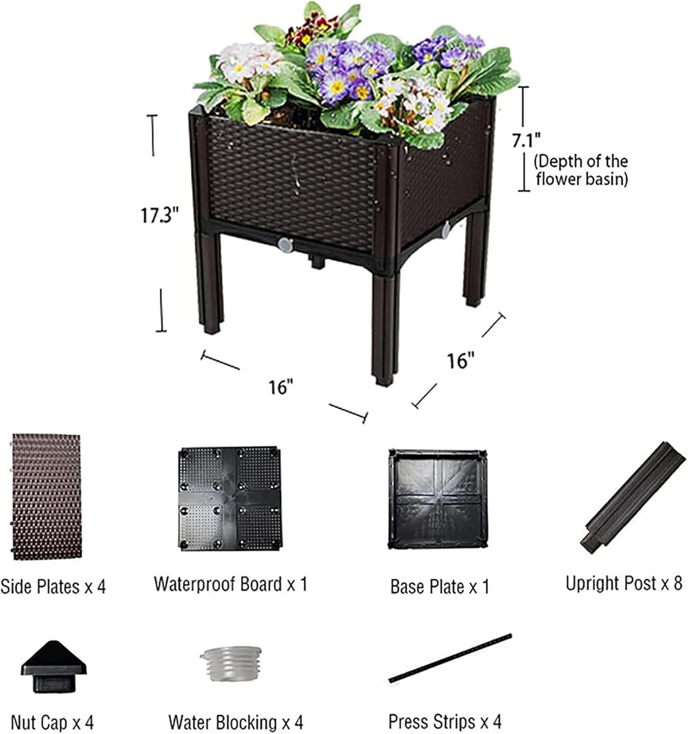 Planter for Outdoor Plants with Legs Raised Garden Bed Planter Box Elevated Garden Boxes Plant pots Perfect for Garden Patio Balcony Deck to Planting Flowers Vegetables Tomato and Herbs