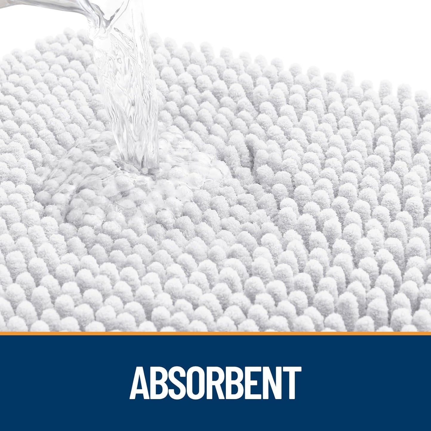 OLANLY Dog Door Mat for Muddy Paws 47x32, Absorbs Moisture and Dirt, Absorbent Non-Slip Washable Doormat, Quick Dry Chenille Mud Mat for Dogs, Entry Indoor Entryway Carpet for Inside Floor, White