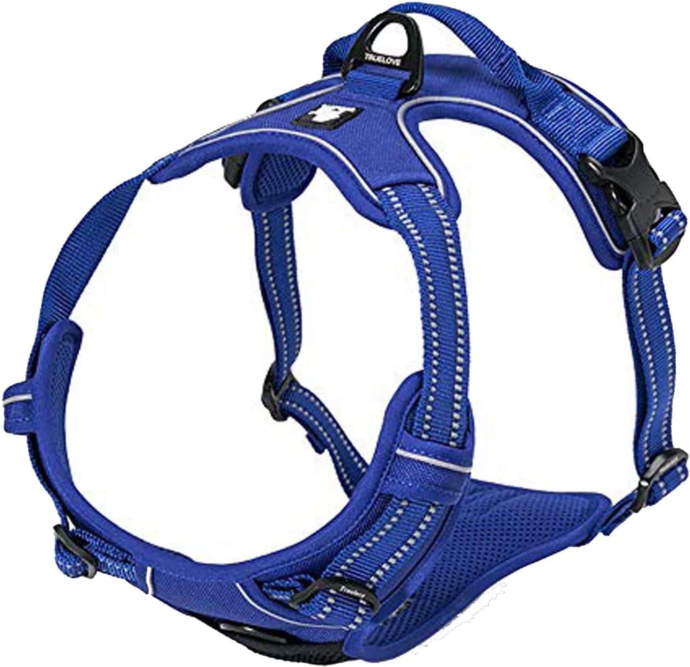 TRUE LOVE Adjustable No-Pull Dog Harness Reflective Pup Vest Harnesses Comfortable Control Brilliant Colors Truelove TLH5651(Royal Blue,M)