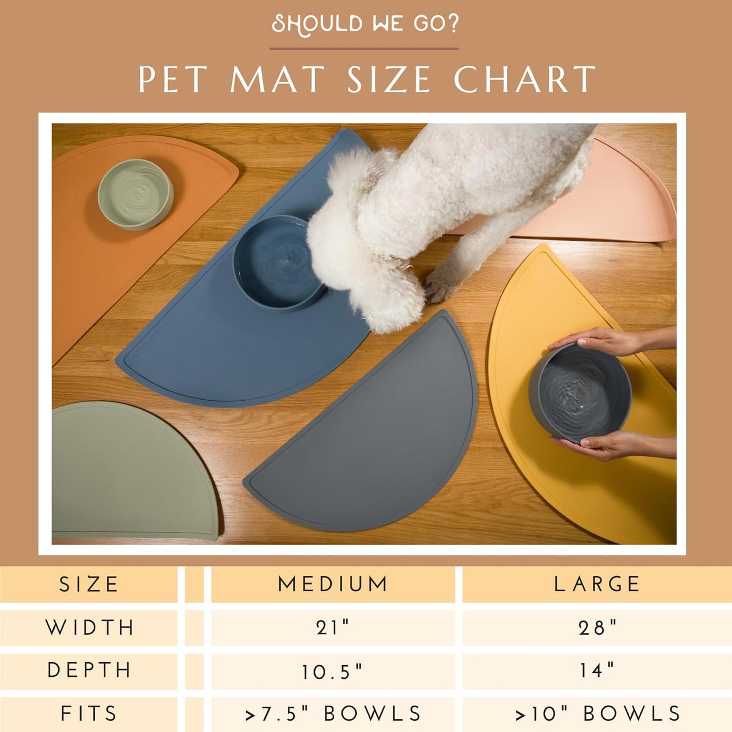 Waterproof Silicone Pet Food Mat - Non-Slip Spill-Proof Feeding Mats for Floors, Raised Edge Design, Easy-to-Clean Rubber Mat for Dog & Cat Bowls, 28" Across x 14" Deep, Large-Charcoal
