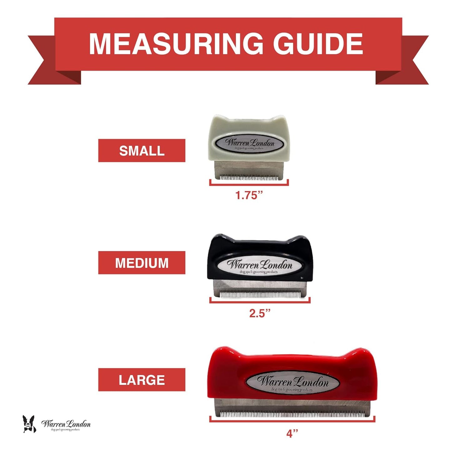 Warren London Deshedding Brush for Large Dogs, Long Hair | 4″ Stainless ¼″ Blade | Rapid Undercoat Removal for Goldens, Huskies & Collies | Pro Grooming Handle