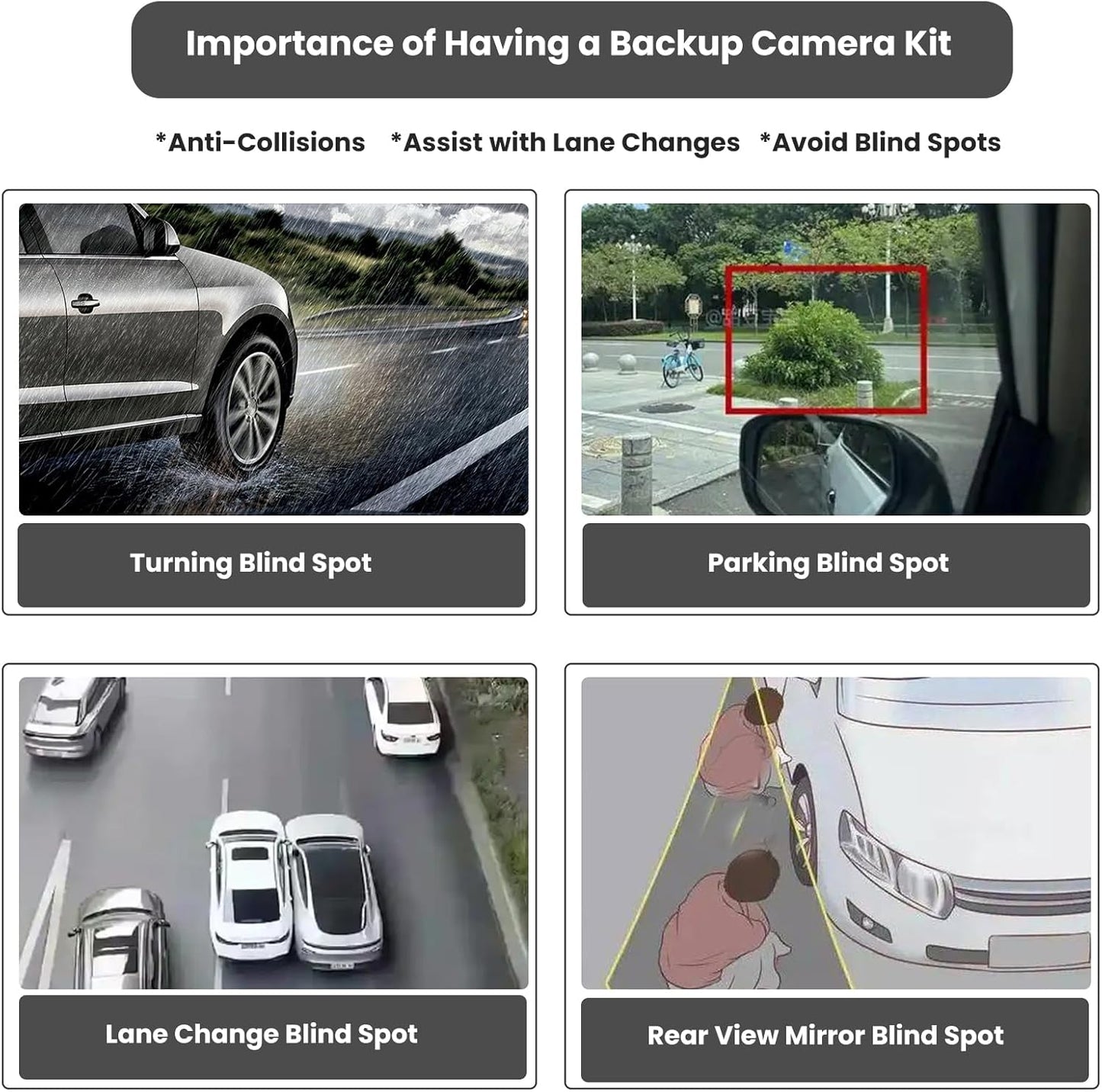 Wireless Backup Camera with Screen, Rear View Mirror Camera 1080P, Night Vision and Waterproof IP68 for RV Trailer Trucks - Tulakeey