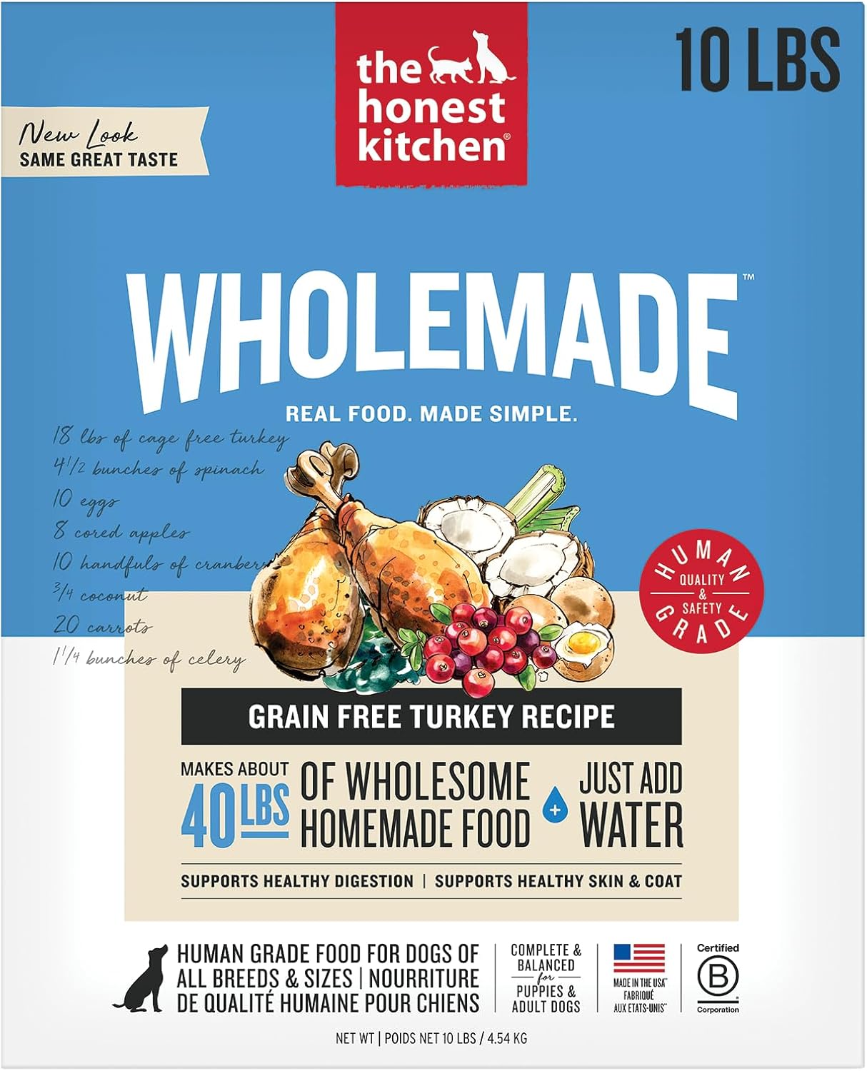 The Honest Kitchen Wholemade™ Grain Free Turkey Dog Food, 10 lb Box