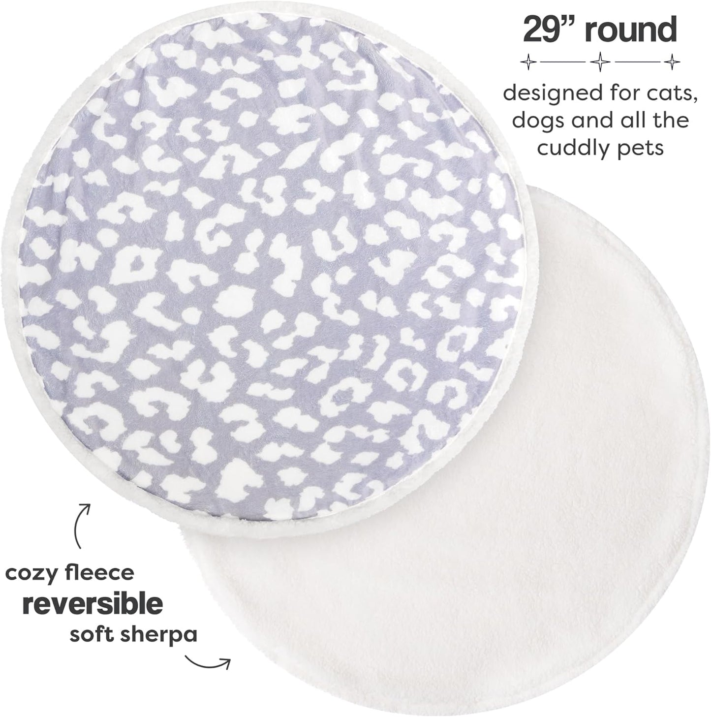 Cat Blanket for Indoor Cats – 29" Soft Sherpa Fleece Pet Throw, Washable Reversible Dog Blanket for Small Dogs, Cats, Kittens, Couch Bed Sofa Car Protector – Grey