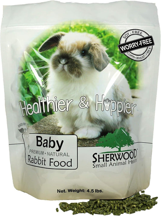 Sherwood Baby Rabbit Food. Hay-Based Pellet. No Wheat, Corn, or Soy for Better Digestion. 4.5 lbs