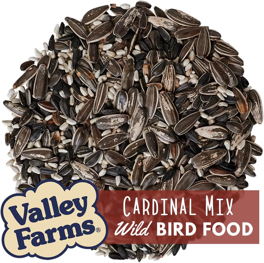 Valley Farms Cardinal Mix (3 LB) Wild Bird Food for Outside Feeders, Cardinal Bird Seed with Black Oil Sunflower Seeds and Safflower Seeds, Attract a Variety of Wild Birds