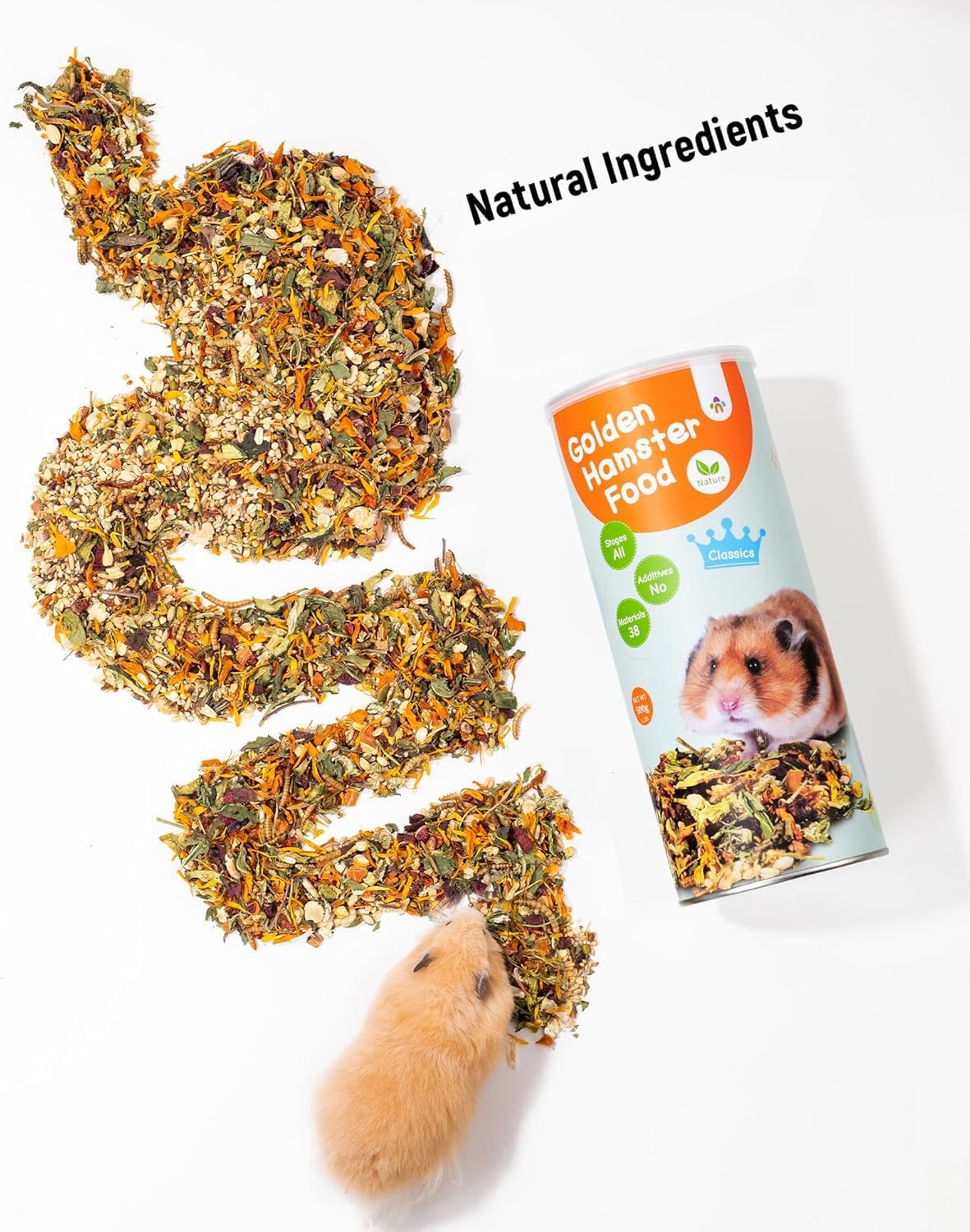 Niteangel Golden Hamster Food & Treats - Small Animal Natural Food for Syrian Golden Hamsters or Other Small-Sized Pets