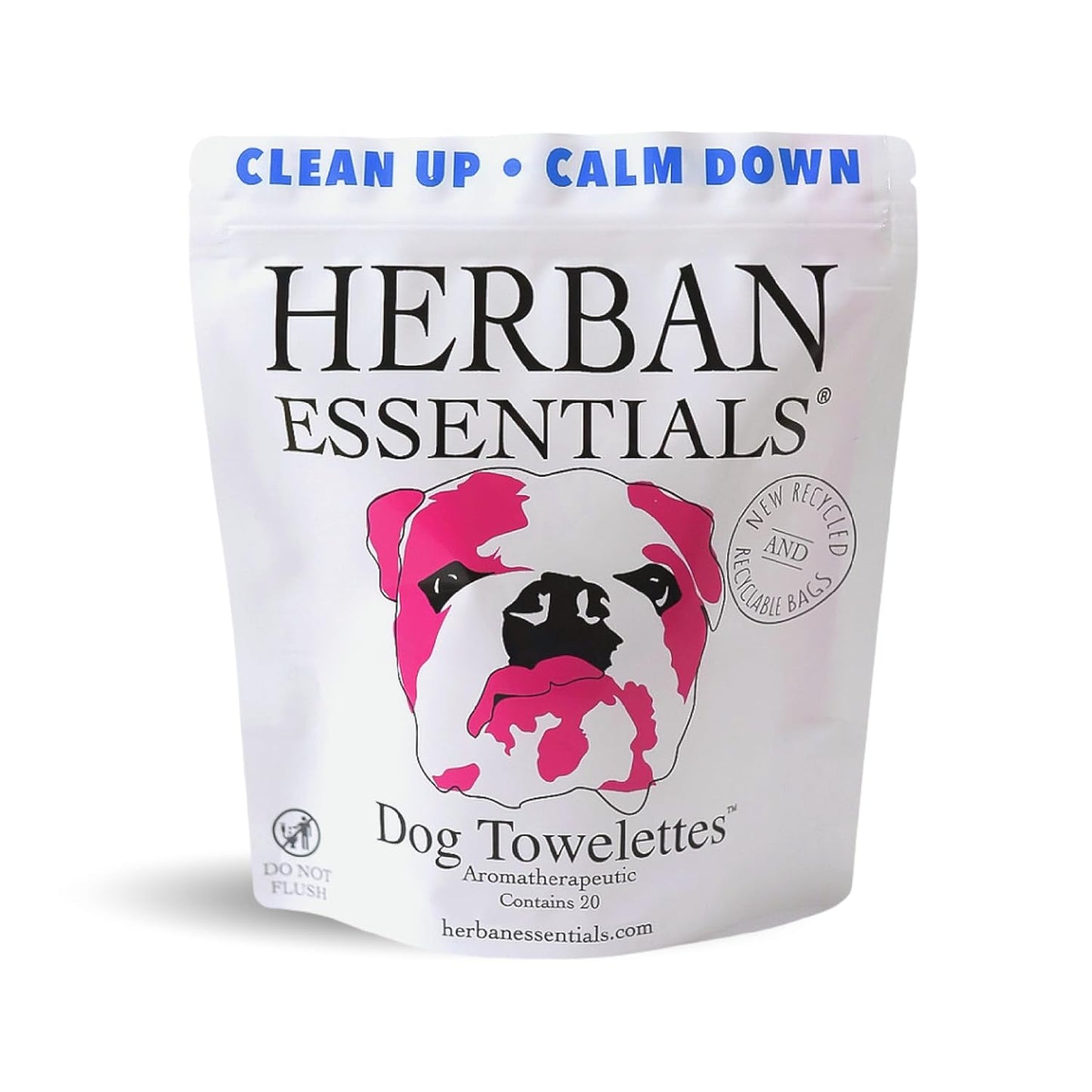 Herban Essentials - Dog Grooming Wipes for Dogs, Essential Oil Pet Wet Wipes for Cleaning, Deodorizing & Allergy Defense, Natural Hand Wipes, Moist Towelettes Individually Wrapped Body Wipes, 20 Count