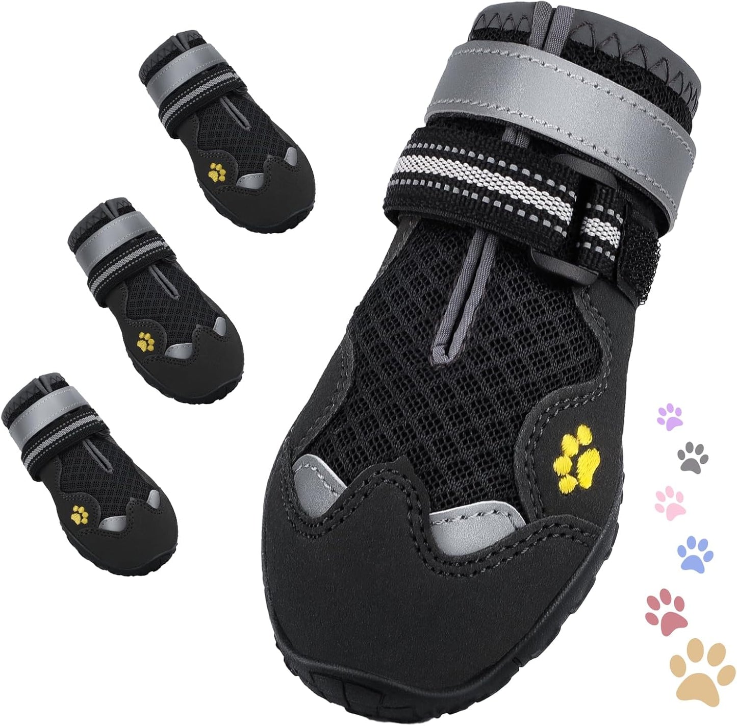 Dog Shoes for Large Medium Small Dog, Mesh Breathable Dog Shoes for Hot Pavement, Anti-Slip Dogs Boots Paw Protectors with Reflective for Outdoor Walking Indoor Hardfloors (Size 5)