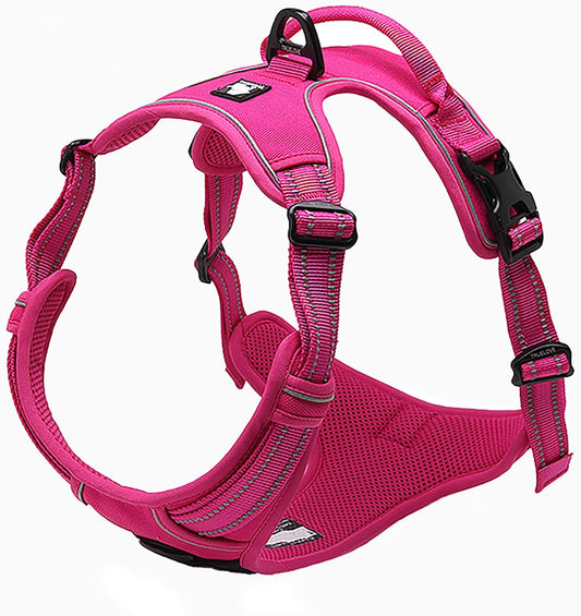 TRUE LOVE Truelove Adjustable No-Pull Dog Harness Reflective Pup Vest Harnesses Comfortable Control Brilliant Colors TLH5651(Fushcia,S)