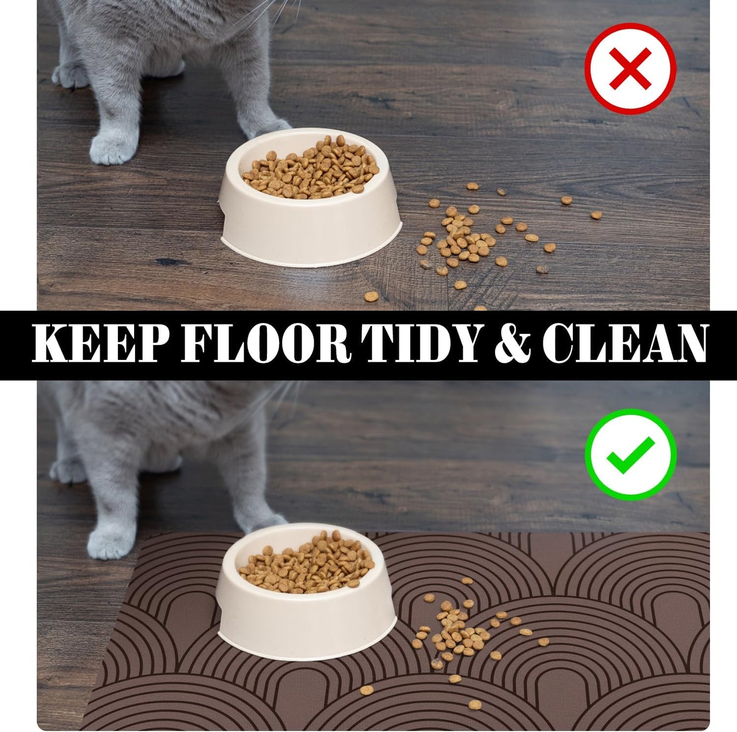 Dog Food Mats for Floors Absorbent, Pet Cat Food Mat - Quick Dry Dog Bowl Mats for Food and Water, Eco-Friendly Boho Pet Supplies