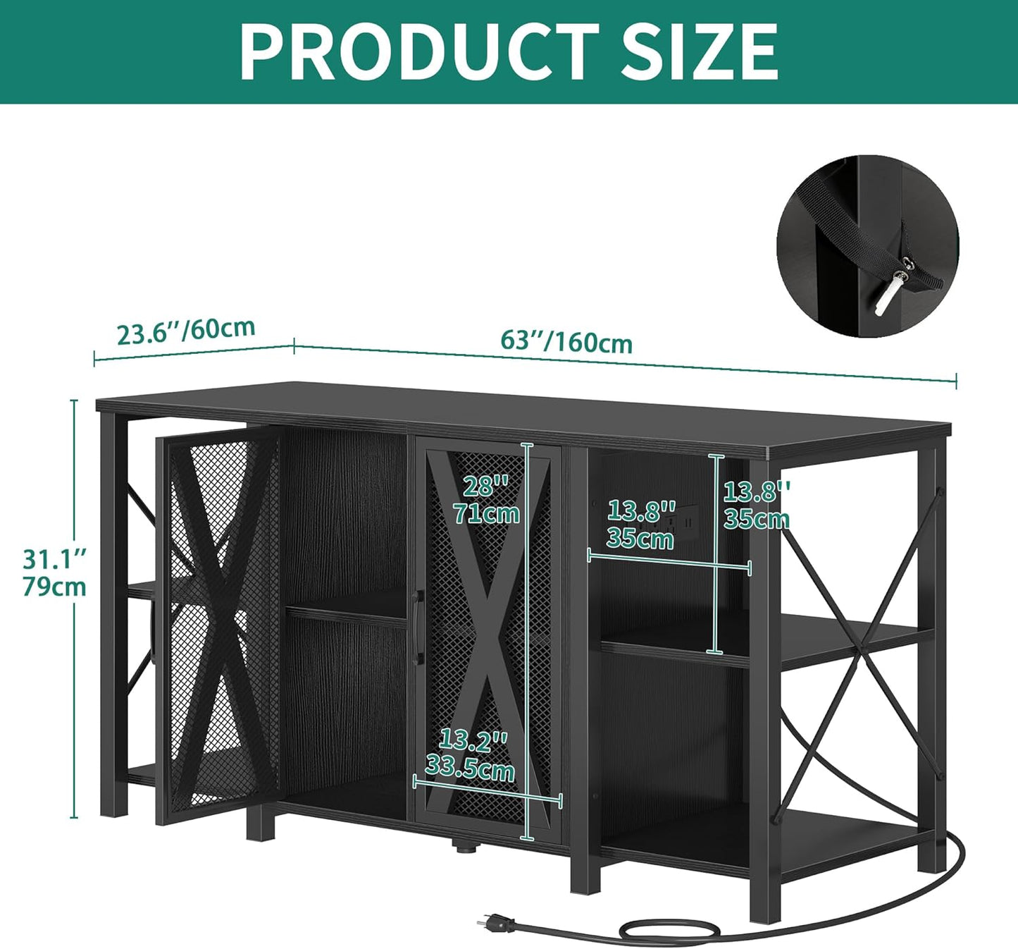 YITAHOME 90-120 Gallon Reptile Tank Stand with Power Outlet & LED Light, Heavy Duty Aquarium Stand w Accessories Storage Cabinet - Metal Fish Tank Stand for Turtle, Reptile, 2000LBS Capacity, Black