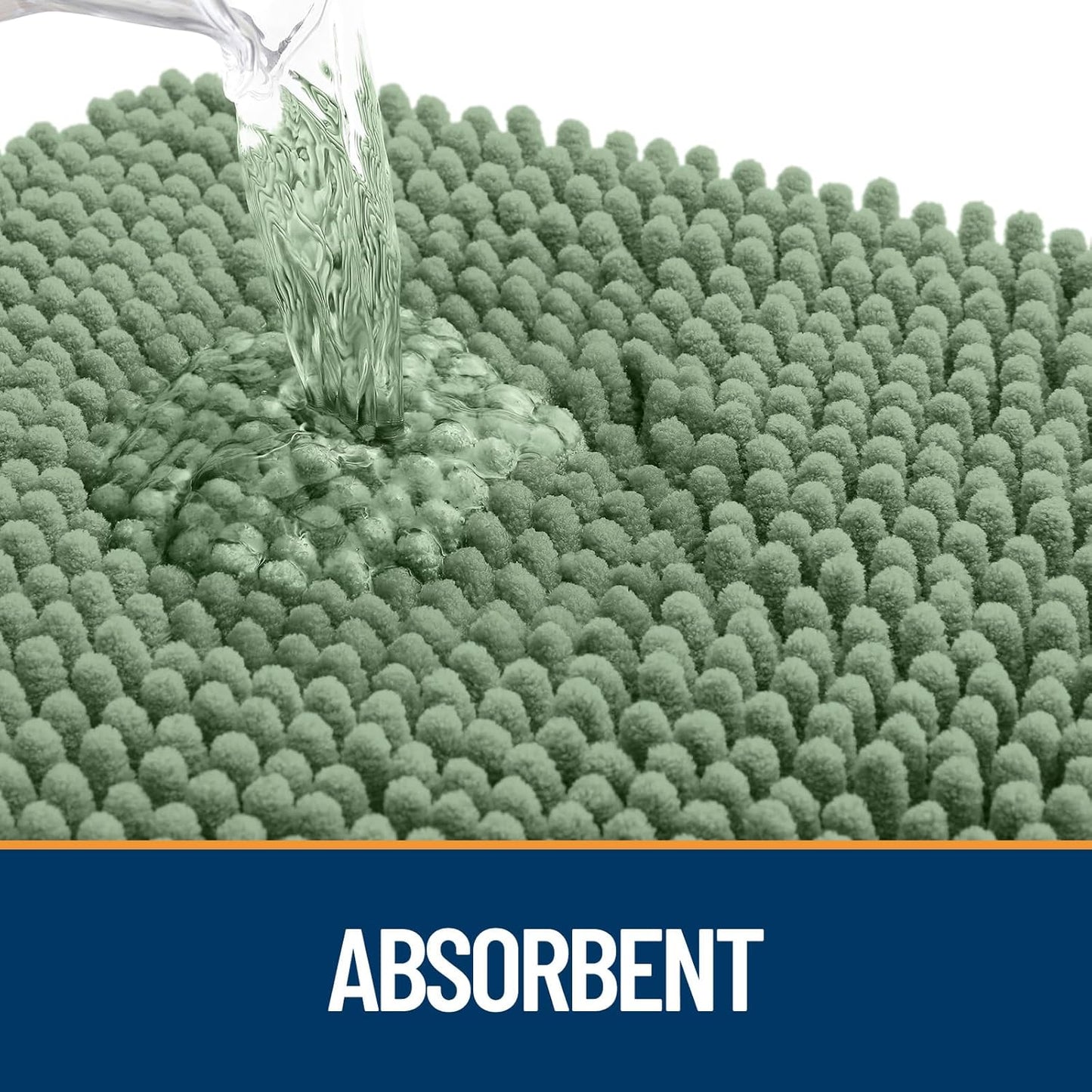 OLANLY Dog Door Mat for Muddy Paws 30x20, Absorbs Moisture and Dirt, Absorbent Non-Slip Washable Doormat, Quick Dry Chenille Mud Mat, Entry Indoor Entryway Carpet for Inside Floor, Olive Green