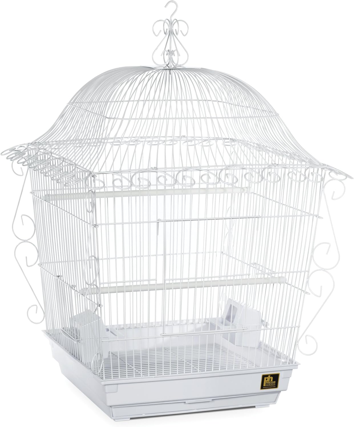 Prevue Pet Products Jumbo Scrollwork Bird Cage 220W White, 18-Inch by 18-Inch by 25-Inch