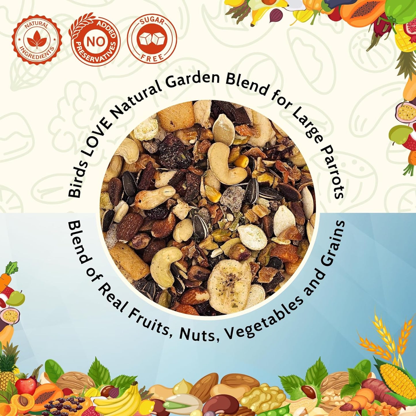 Birds LOVE All Natural Garden Blend Bird Food for Parrots 2lb