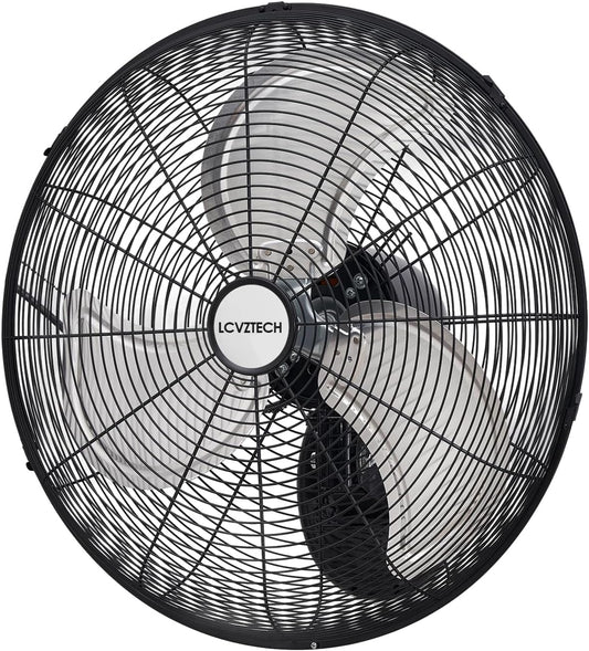 20 inch Wall Mount Fan Oscillating, 3-Speed 5500 CFM High Velocity Industrial Wall Mounted Fan, Heavy Duty Air Circulator for Garage, Shop, Gym, Workshop, Covered Patio - UL Listed