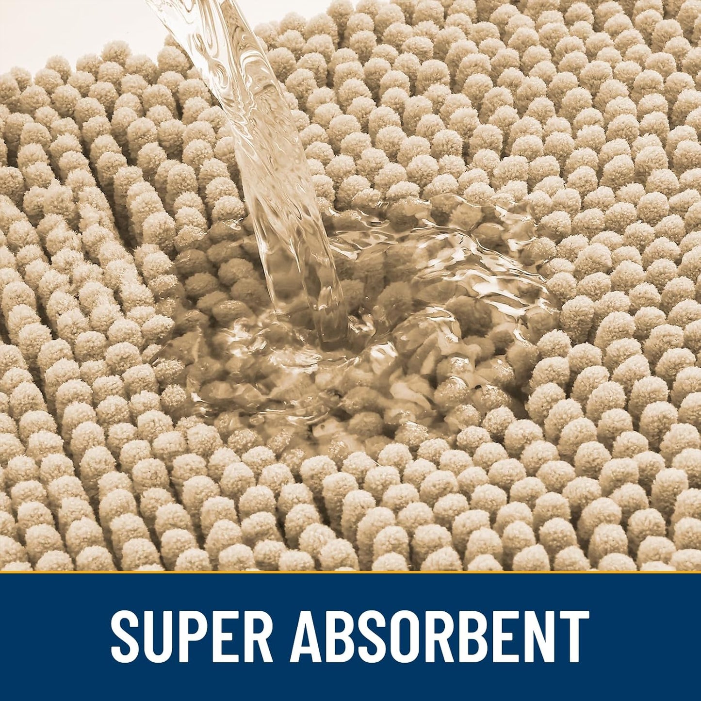 Smiry Dog Door Mat for Muddy Paws 24x16, Absorbs Moisture and Dirt Doormat, Non-Slip Washable Quick Dry Chenille Front Door Mat Indoor Entrance, Entryway Carpet for Inside Floor, Beige