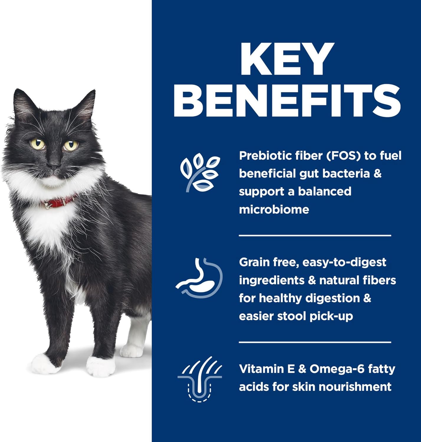 Hill's Science Diet Sensitive Stomach & Skin, Adult 1-6, Stomach & Skin Sensitivity Support, Dry Cat Food, Grain Free Salmon & Yellow Peas, 13 lb Bag