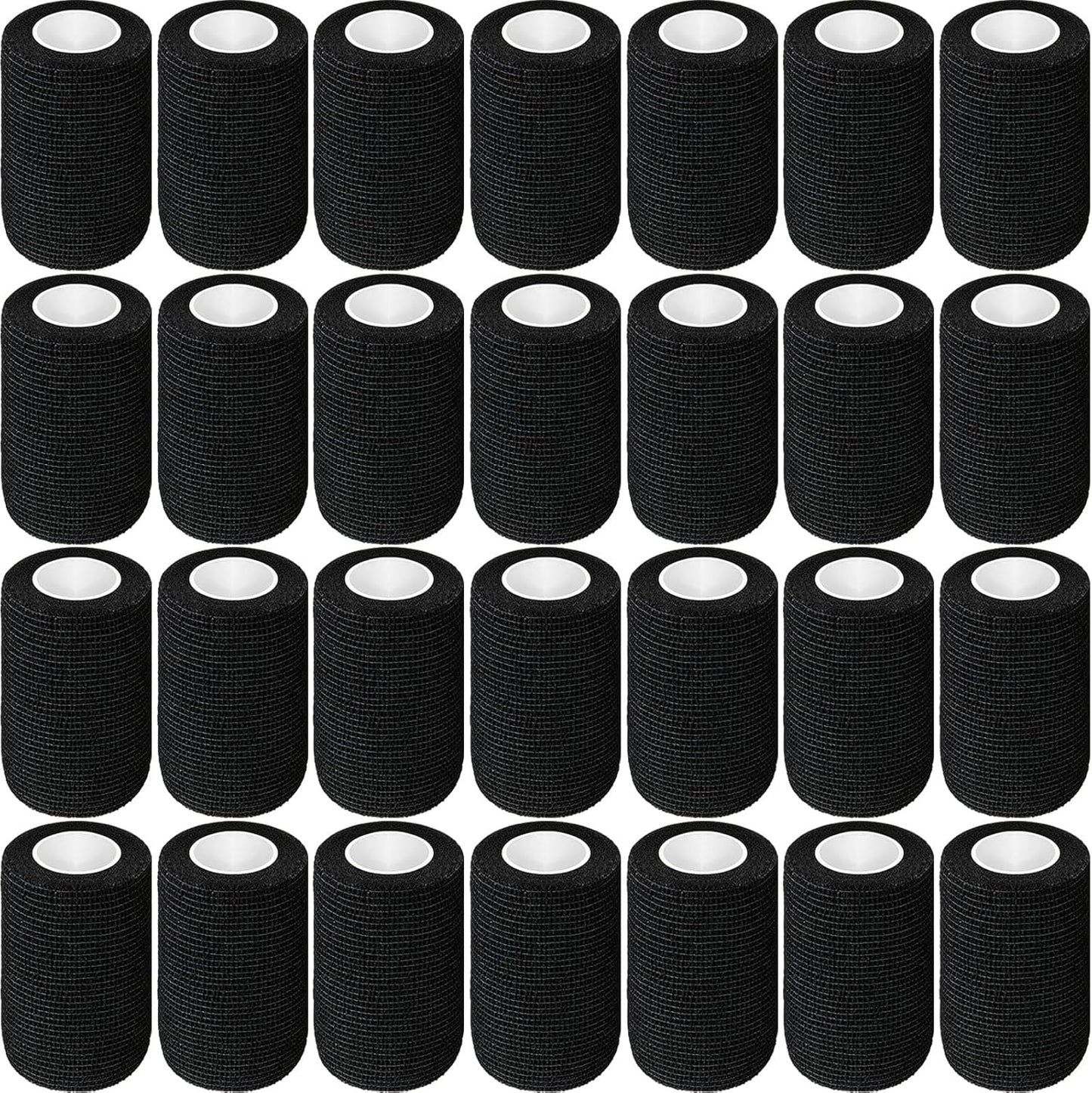 Treela 36 Pcs Self Adherent Bandage 3" X 5 Yard Wrap Breathable Cohesive Bandage Elastic Adhesive Tape for Stretch Athletic Sports Wrist Ankle(Black)