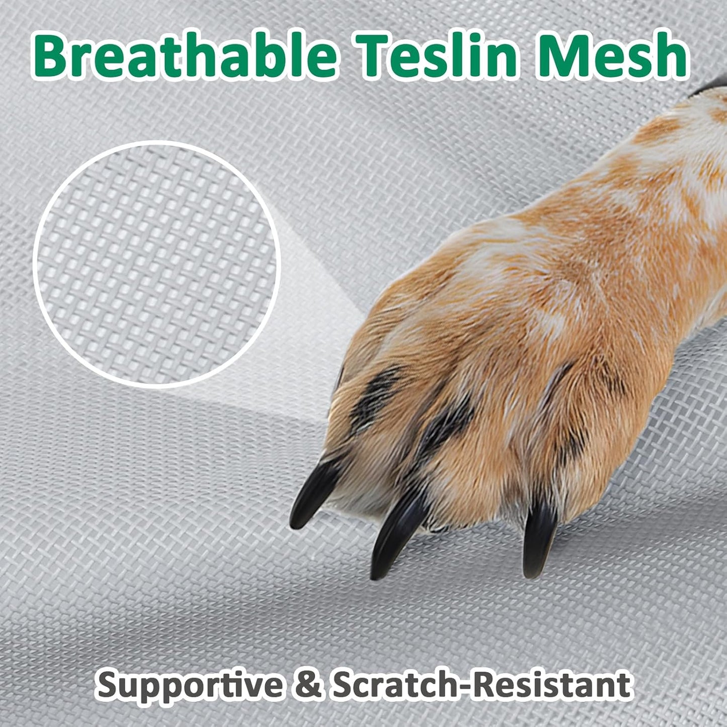 Cooling Elevated Dog Bed Small, Raised Pet Cots Beds for Small Dogs, Dog Hammock Bed with Breathable Mesh & Non Slip Feet, Lifted Outdoor Pet Bed, Grey