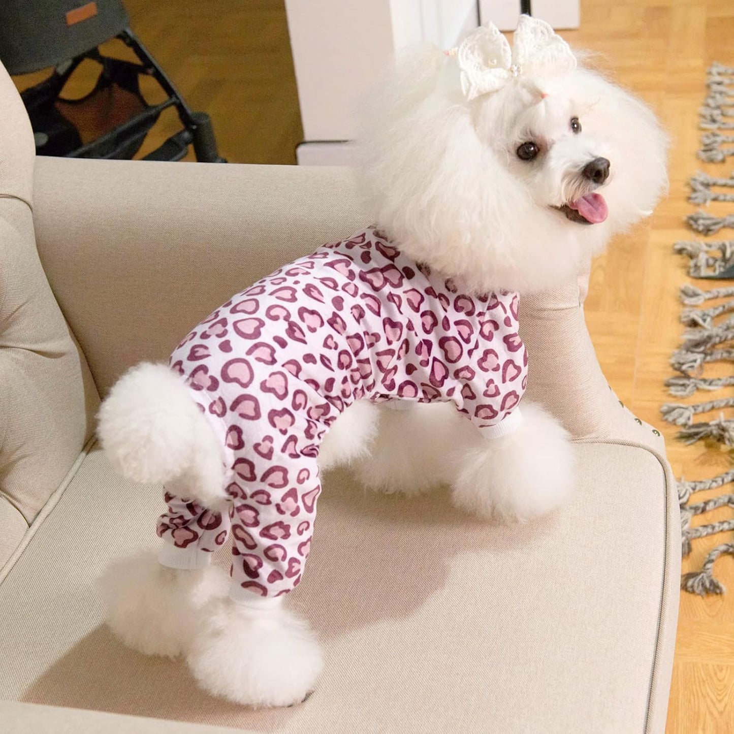 CuteBone Dog Halloween Pajamas Puppy Onesies Small Dogs Soft Pjs Coat Cat Apparel Comfy Pet Christmas Clothes Outfit Doggie Bodysuit P226L