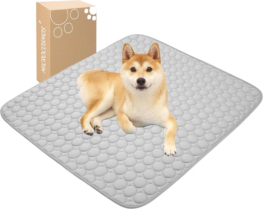 MICROCOSMOS Summer Cooling Mat & Sleeping Pad- Water Absorption Top, Materials Safe, Easy Carry, EZ Clean. Keep Cooling for Pets, Kids and Adults.(Grey, 36" x36")