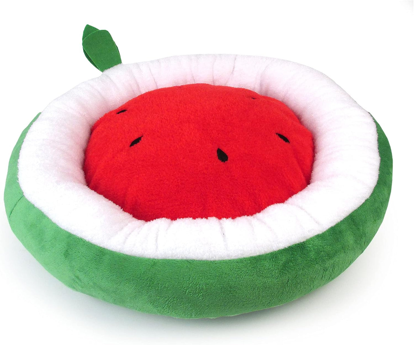 TONBO Soft Plush Small Cute and Cozy Watermelon Dog Cat Bed, Washer and Dryer Friendly (Watermelon)