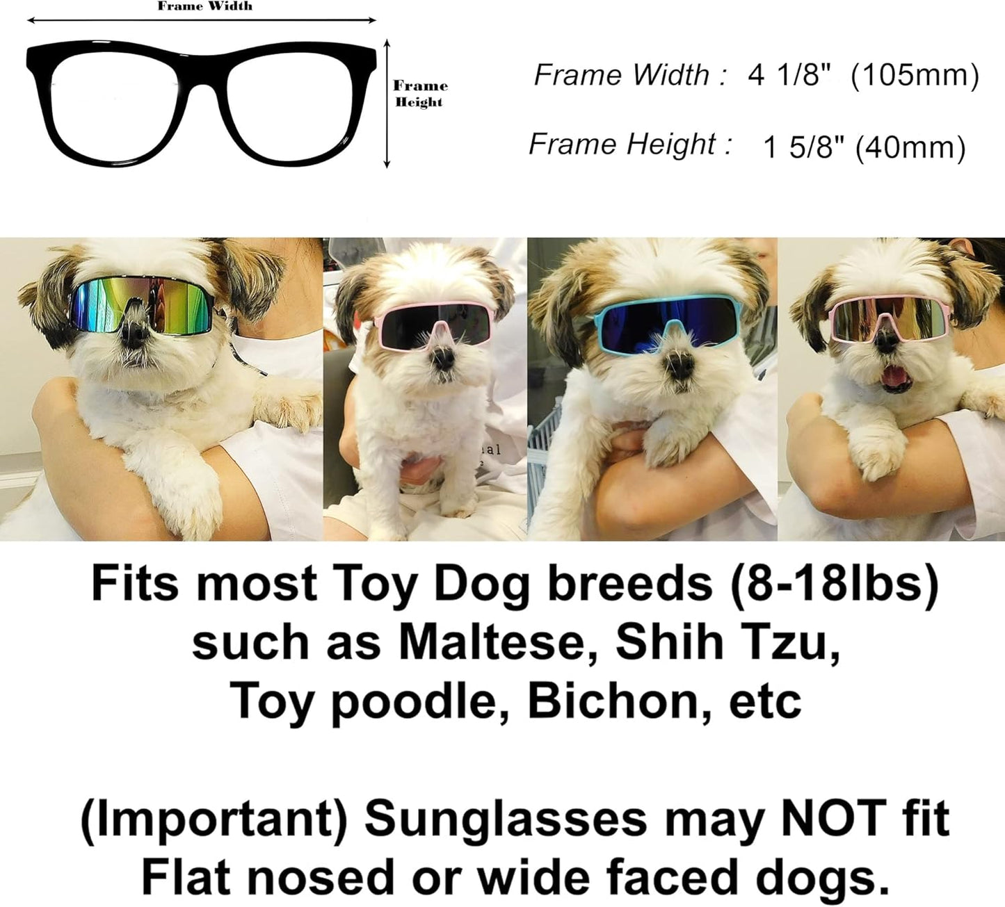 G029 Small Dog Breed 8-18lbs Pet Puppy Cat Sports Turbo Sunglasses (Sport Turbo Black)