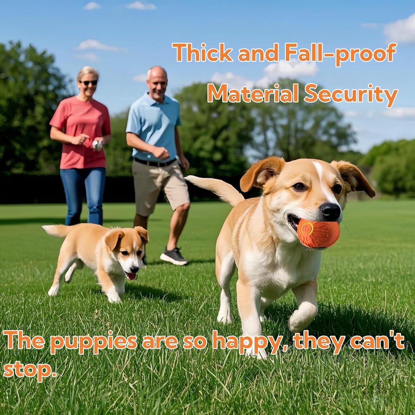 2025 New Interactive Dog Toys Dog Balls,Durable Motion Activated Automatic Rolling Ball Toys for/Small/Medium Dogs(Orange)