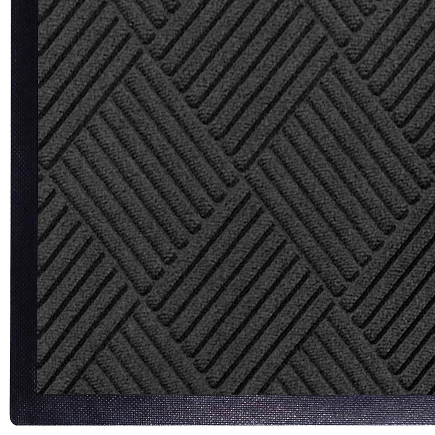 M+A Matting WaterHog Diamond | Commercial-Grade Entrance Mat with Rubber Border – Indoor/Outdoor, Quick Drying, Stain Resistant Door Mat (Charcoal, 3' x 6')