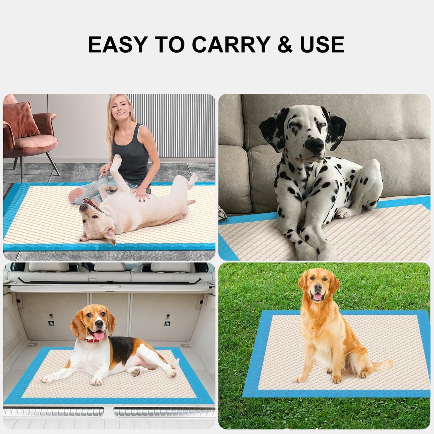 Gardner Pet Ultra Absorbent Thicker Dog Pee Pads Extra Large XL 28"x34" Leak-Proof Odor-Control Blue Puppy Training Pads Full Edge-Wrapping Pad for Dogs Dogs, Puppies, Doggie, Cats, Rabbits - 50 Ct