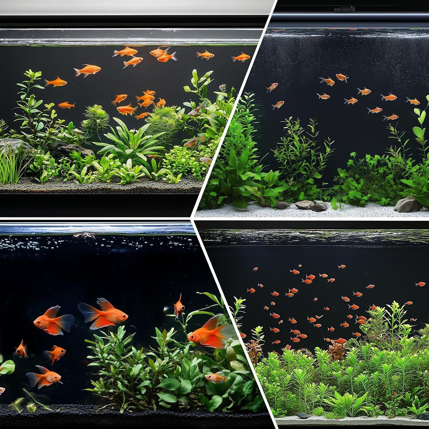 Aquarium Background Paper Decor Fish Tank Backdrop Wallpaper Electrostatic Adhesive, No Glue, Easy to Install, Reusable (19.7”H×59.1" L, Black)