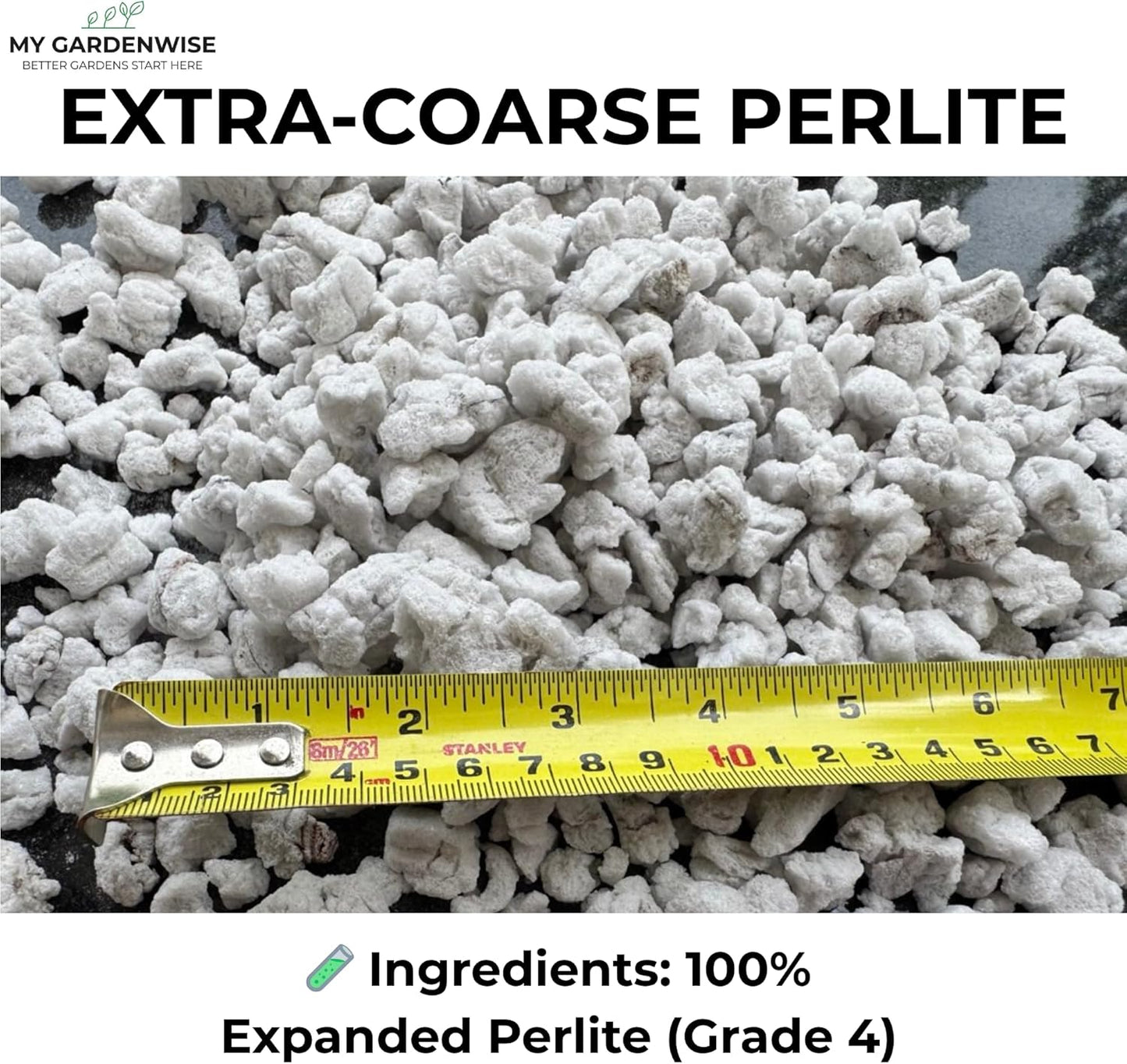 Perlite for Plants, Extra Coarse Grade 4 Horticultural Perlite, Organic Perlite for Gardening Indoor & Outdoor, 4 Cubic Feet, Made in USA (1 Quart)