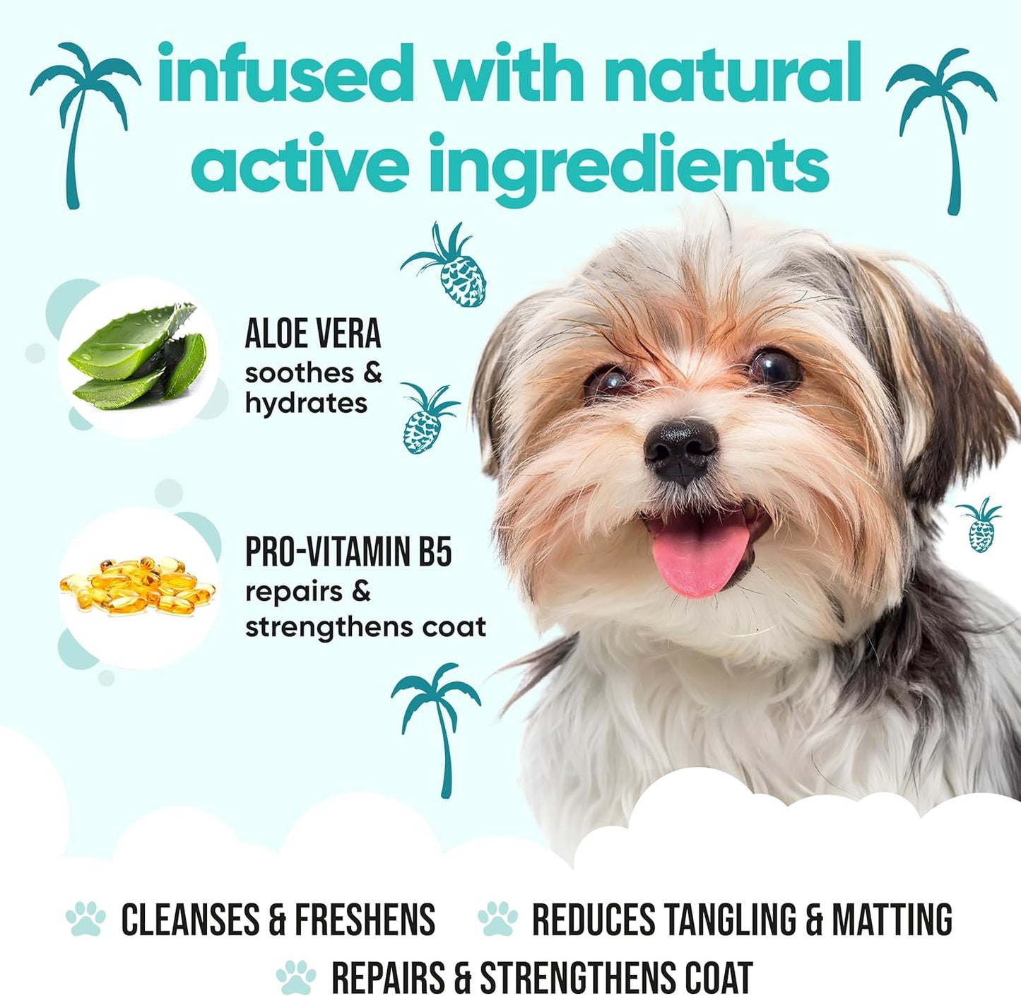 Tropical Dog Shampoo by Buddycare | Deep Cleansing Shampoo for Dogs | Tropical Scented | with Aloe Vera and Pro Vitamin B5 (50.72oz)